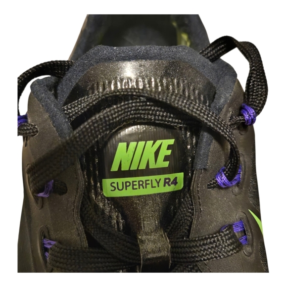 Nike Zoom Superfly R4 Black Green Athletic Track And Field Spike Shoes Size 10.5 - Picture 8 of 9